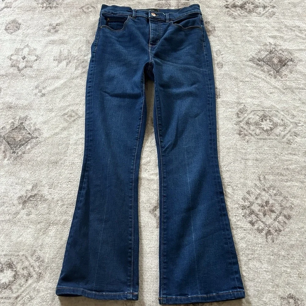 Ann Taylor The Boot Crop‎ Jean Size 4 Dark Blue Jeans Bootcut Classic Denim EUC